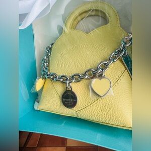 Tiffany & Co Butter Spring Yellow Leather Small Mini Crossbody bag  BNWT